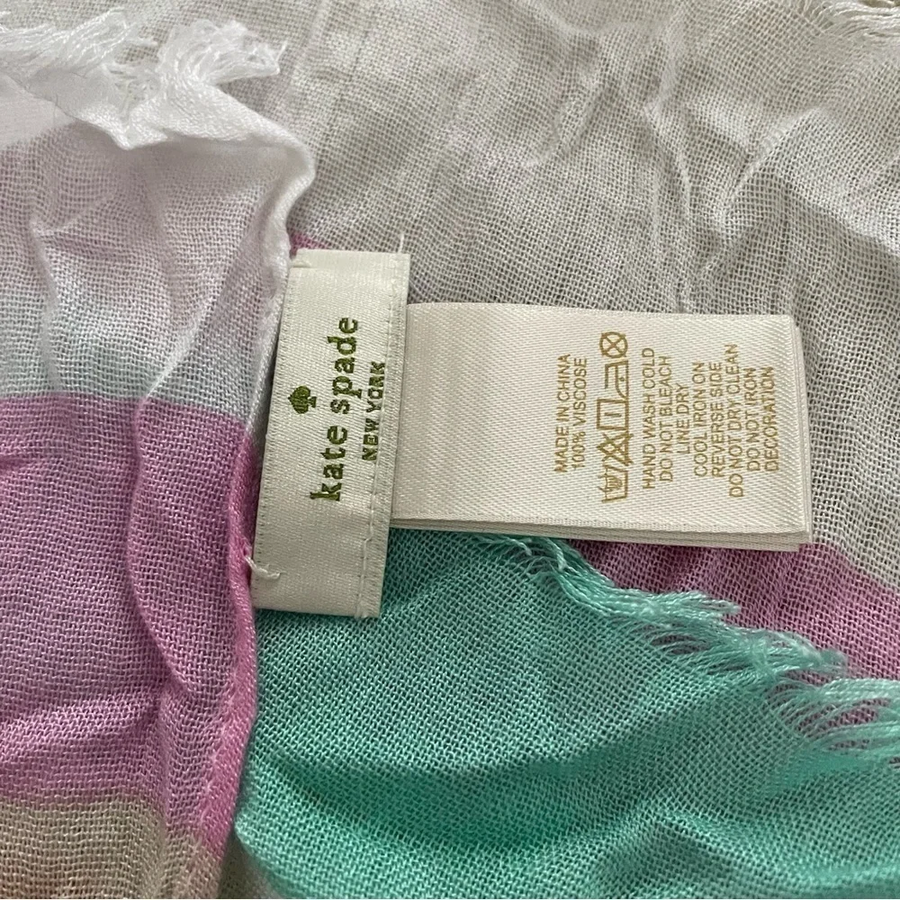 Kade Spade lightweight rainbow wrap scarf beach coverup